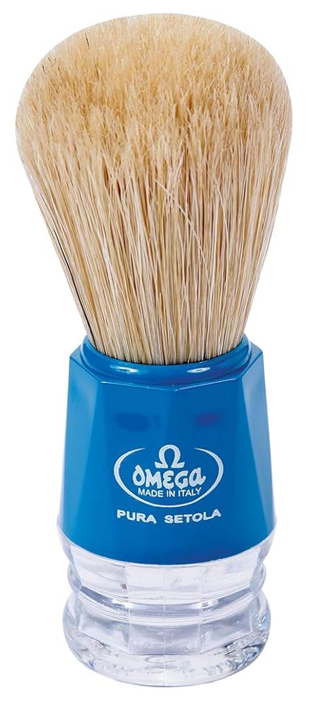 Amazon | Omega S-Brush 合成シェービングブラシ ブルー 10018